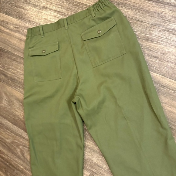 Vintage Boy Scout Pants Mens Green BSA Uniform Cargo Union Made in USA - Picture 2 of 11